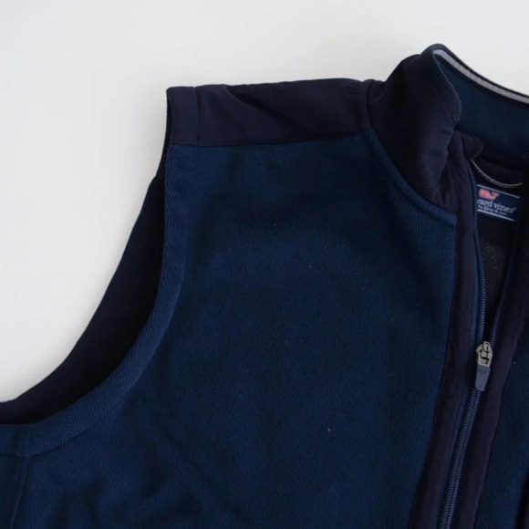 Vineyard Vines Navy Zip Up 100% Cotton Vest  Size XXL - Picture 11 of 11